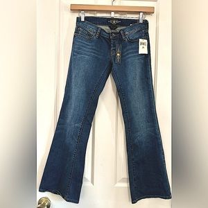 LUCKY BRAND JEANS Lil Maggie, 0/25 Ankle, Ultra Low Rise, Relaxed Fit, Flare Leg
